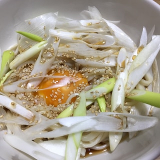 ネギたっぷり釜玉うどん